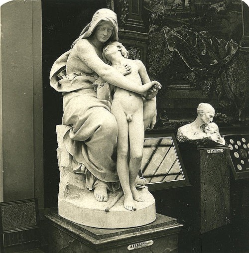 Eugène Aizelin (1821–1902) “Agar et Ismael” Musée du Luxembourg Paris  Old NPG Stereo Photo circa 