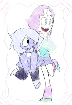 pikachufanzarts:  Little Pearl and Amethyst