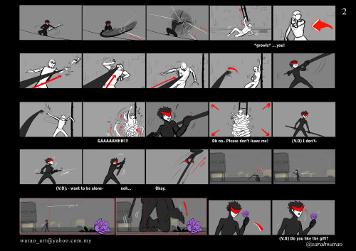 An oc storyboard I did for my portfolio! They’re also in my Artstation. Rose Violet belongs to Rosie