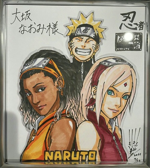 ultimateanna: A new drawing from Masashi Kishimoto as a gift to tennis player Naomi Osaka.