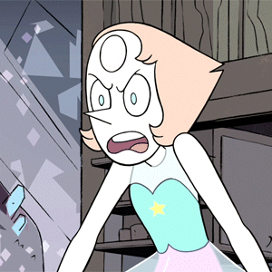 Pearl seems to have a hard time physically containing emotions (or controlling them at all). She shakes when she’s angry or really happy, does that spontaneous twirly thing when she’s gushing about the strawberry field. Then there’s