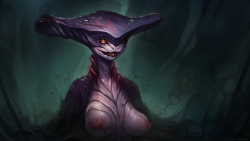 Cyancapsule: Hammerhead Shark Demon Lady! Went With A More Painterly Style For This