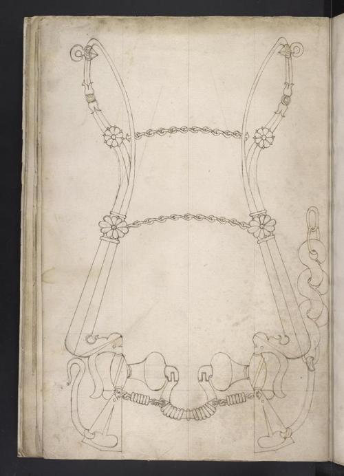 LJS 272 Pattern-book of bridles and bits. Drawn in Germany in the 17th century.This manuscript conta