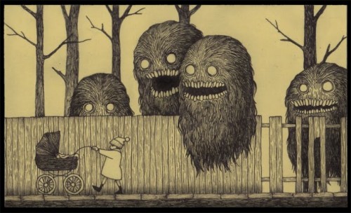 a-polite-fuck-off:  A hand full of Don Kenn’s Amazing art work drawn on post-it notes.