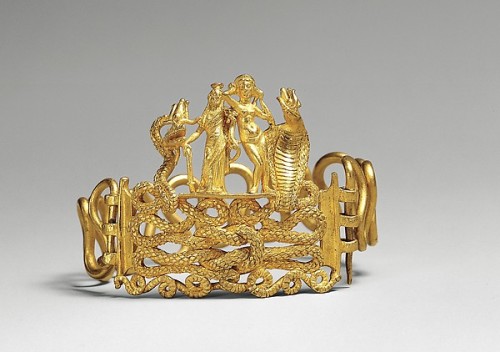 last-of-the-romans:Bracelet with Agathodaimon, Isis-Tyche, Aphrodite, and Terenouthis1st Century BC-