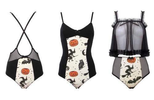 sugarlacelingerie:  Sweet n’ Spooky pieces now available on my etsy shop! Fabric is limited and they are selling fast so be sure to get your order in! 🎃  https://www.etsy.com/shop/SugarLaceLingerie