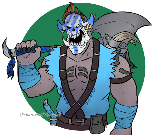 Commission for @thesilverskull190 of their awesome Laughing Skull orc!