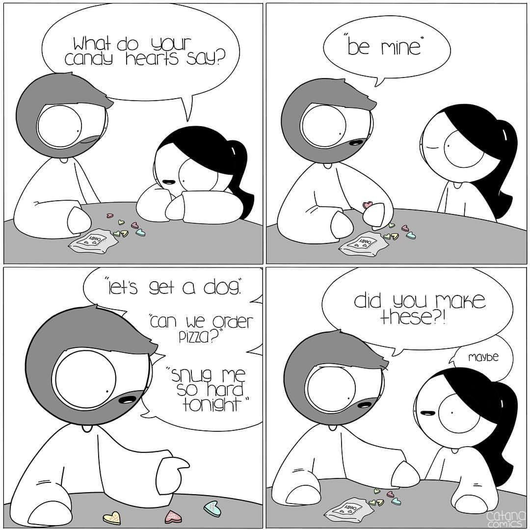 catanacomics:Happy Valentines Day! 😄 What would your candy hearts say? #catanacomics