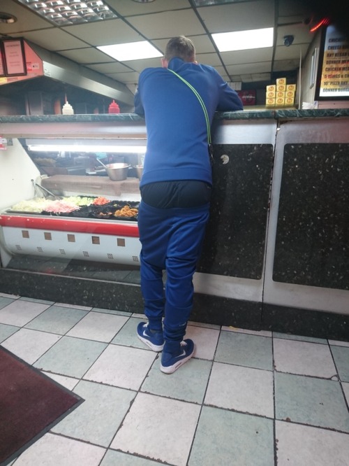 trackiielads: Sexy sagging scally Sneak up behind him rip them trackies down to reveal that nice tig