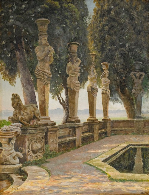 Adolf Heinrich Claus Hansen, Summer Day in the Park, Villa Borghese