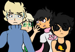 universaldragonxoxo:  flip flop! Dirk Crocker, Jane Strider, Jake Lalonde, and Roxy English! Ikimaru made the original characters. Go check her out if you crave really awesome Homestuck drawings ( and dirkxjake ) It sucks I know sorry but I don’t have
