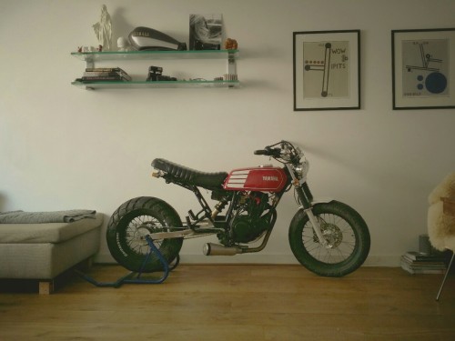 twbastards: A TWBastard custom motorcycle as design object in the living room. .. why not