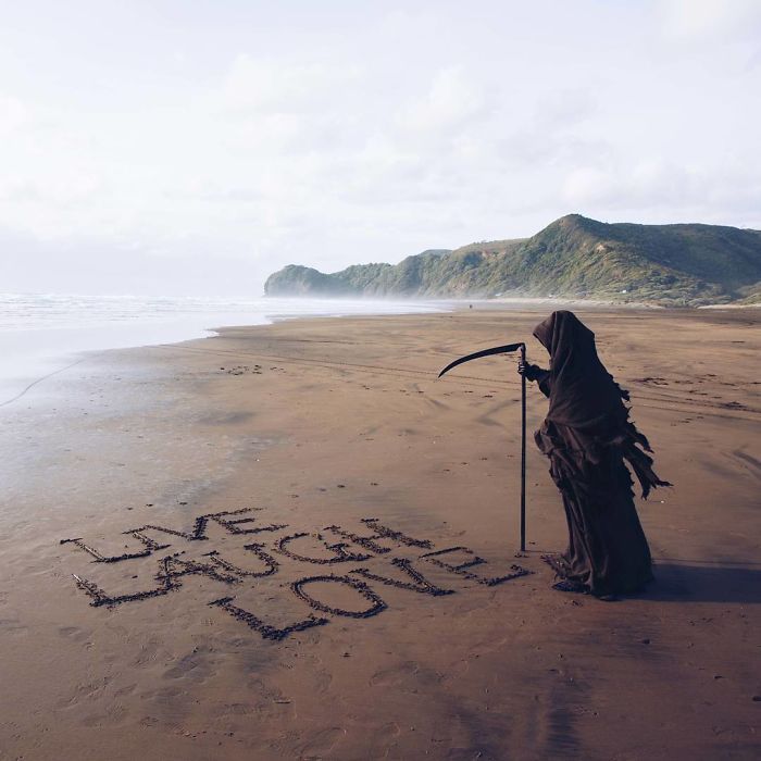 archiemcphee: Meet The Swim Reaper, death taking an extended holiday on the beaches