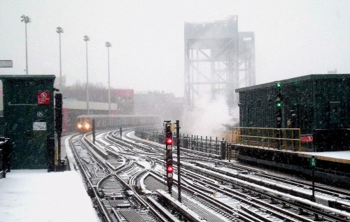 XXX wanderingnewyork:  A No. 1 train approaches photo