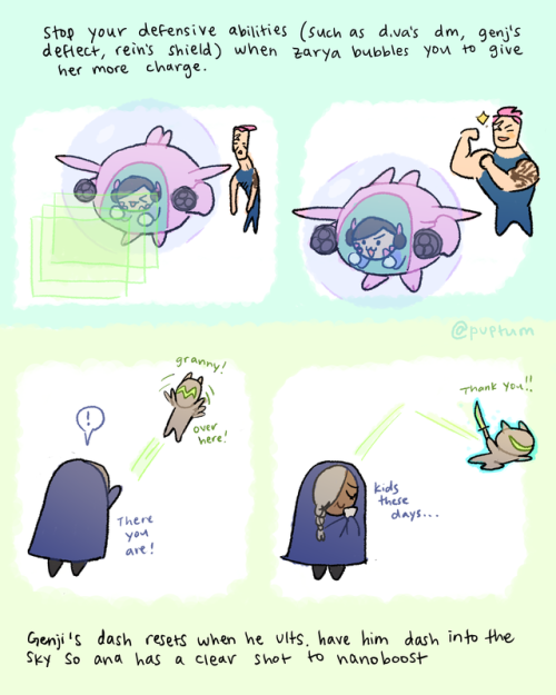 puptum: some character ability interactions in overwatchmy twitter here