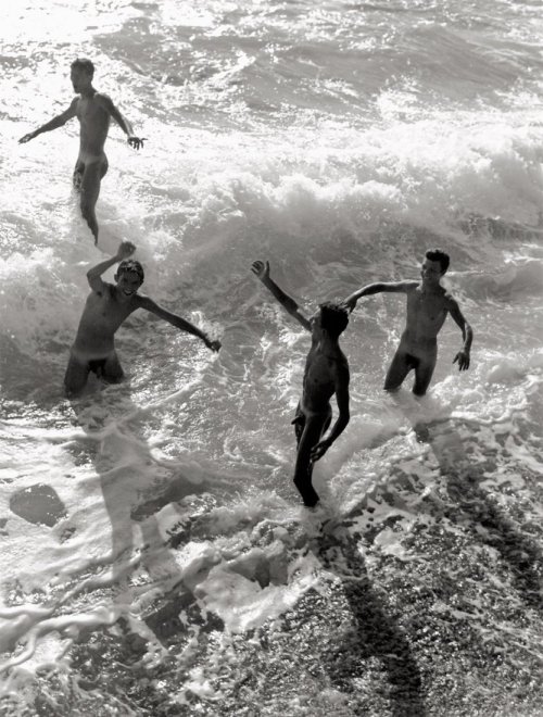 1bohemian: Nude Boys in the Ocean, Sicily, Photo by Konrad Helbig, 1950s