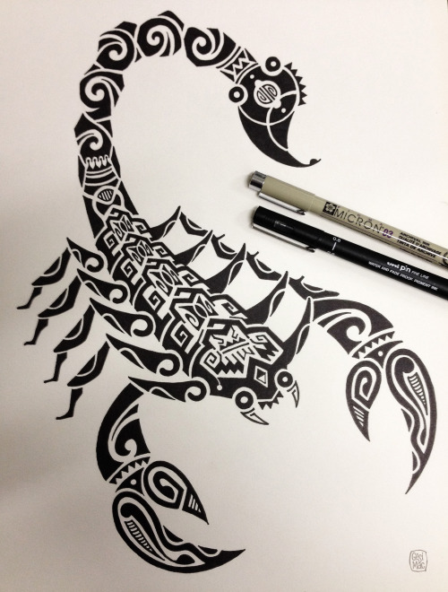 My version: Maori scorpion tattoo. #tattoo #maori #scorpion #drawing #art