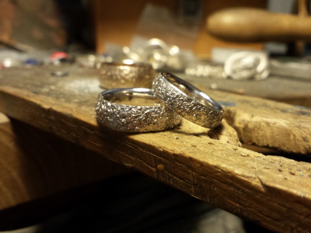 rhodiniertes ringpaar aus sterling silber