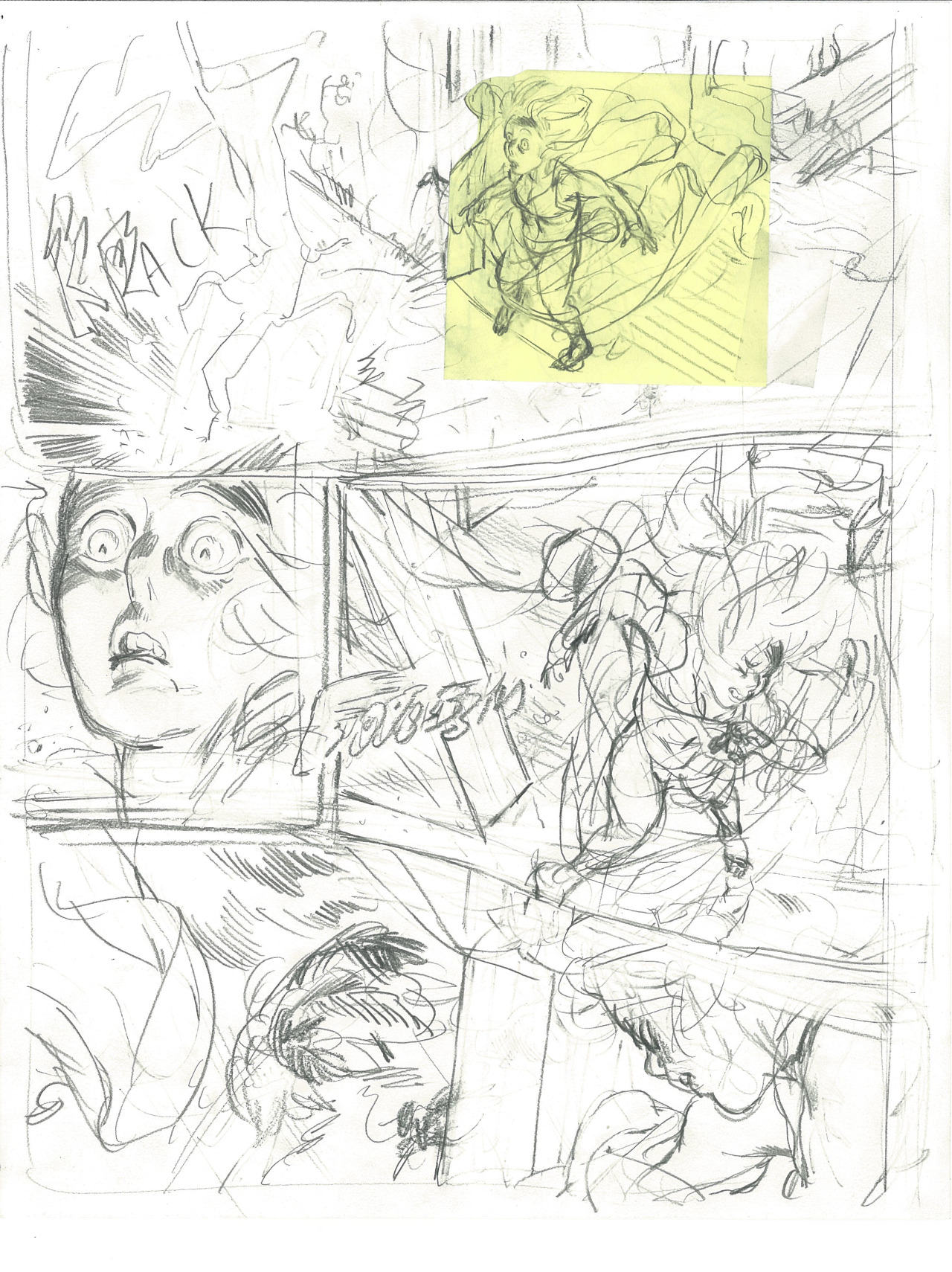 A few pages of pencils from an unfinished comic, “Margo in Bed,” that I was