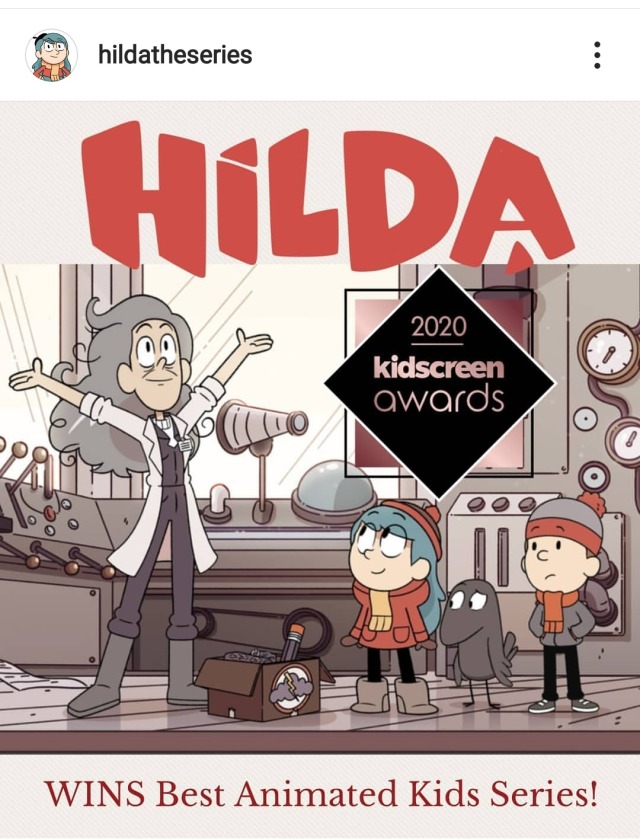 Hilda wins the best animated show at kids Creek awards 