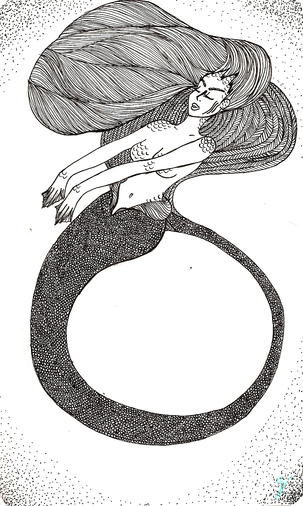 This week’s drawing. When I don’t know what to draw, I draw mermaids…. I think I might just be too lazy to draw legs ;)