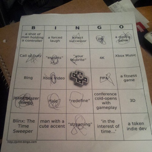 I forgot I played @revision3 ’s bingo game for the conference.   I won! #xbox #xboxone #rev3games