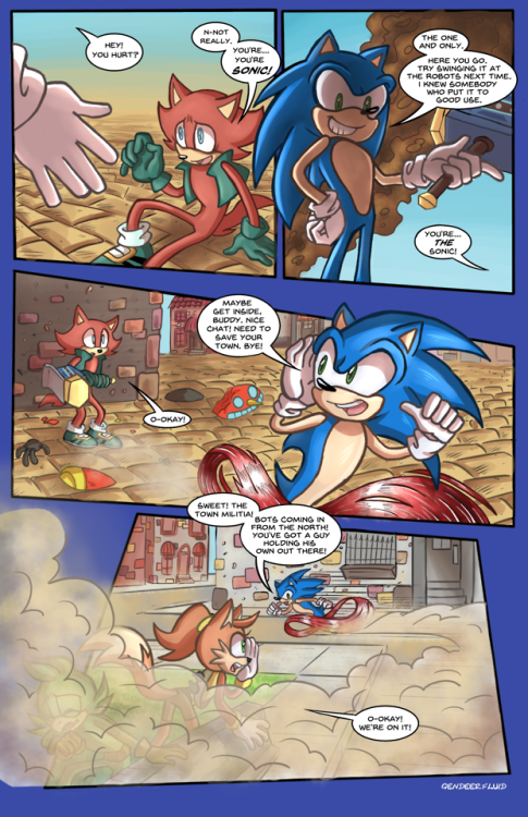 Redraws of the first pages of IDW Sonic. I started the inks for these in August and finally finished