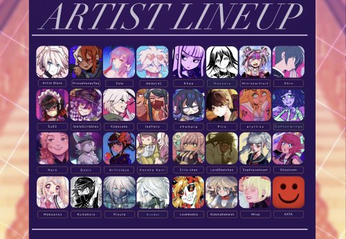 My 2 previews for @decadeofdespair Danganronpa 10th Anniversary Anthology!and participant list of th