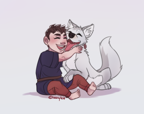 Benkvar, Eyljór and their first son Ivar with his pup &lt;3