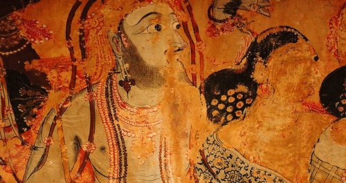 Some details of Lepakshi temple painted ceilings