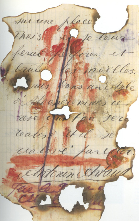 A “spell”, by Antonin Artaud. “Spells” are a collection of letters / incantations / drawings that Ar