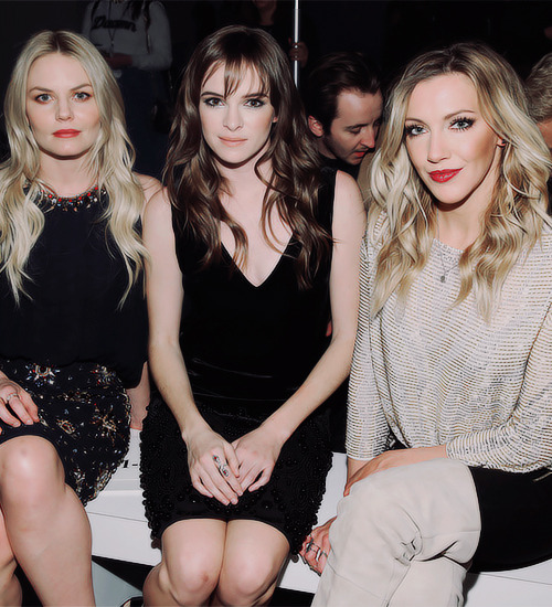 Jennifer Morrison, Danielle Panabaker and Katie Cassidy attend the Jenny Packham Fall 2016 fashion s