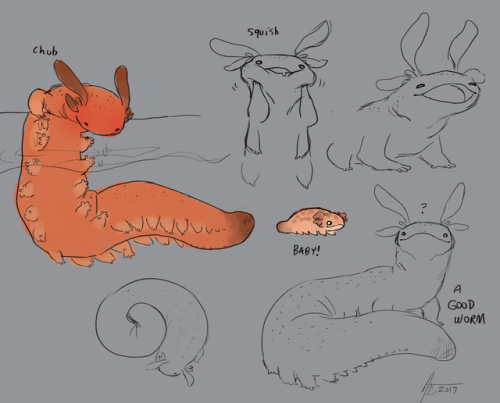 daftpatience:@rhobi I had to draw it right away i love this worm friend!!!!