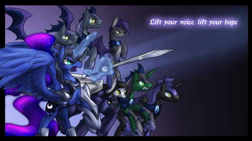 casualprivatepinkie:  spike-in-weirdworld:  dreamwarden:  Fear not this night,you will not go astray.Though shadows fallstill the stars find a way. Mandatory Musical Accompaniment ((Thanks for the (almost) 2500 followers!)) ((Featured here (in order of
