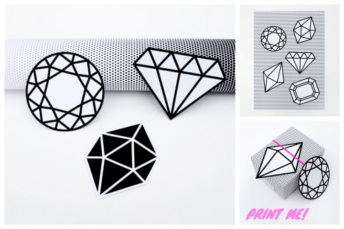 DIY Printable Graphic Gems and Halftone Wrapping Paper from Minieco here. If you want ideas for your