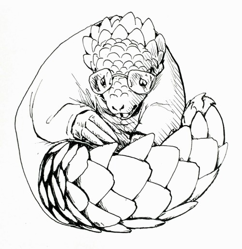 tinctorium:I like drawing dinosaurs… But I also like the idea of pangolin Alphys curling up into a b