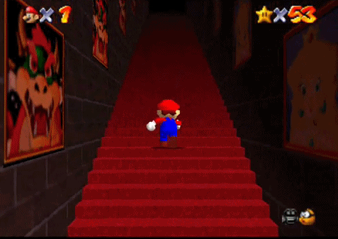 smashbroslegacy:  retrogamingblog:  Super Mario 64 never-ending staircase
