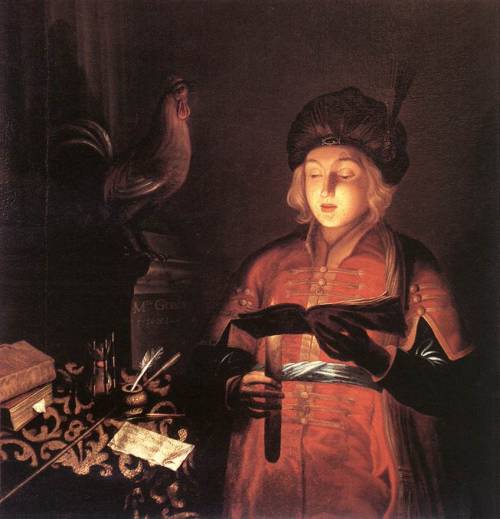 Young Man with a Candle, Michel Gobin, 1681