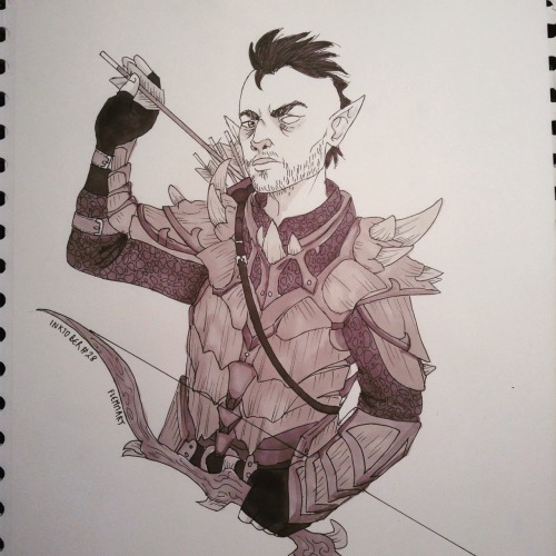 flemmart:inktober 28 - my skyrim character merrick (hes actually my first rpg char ever!)