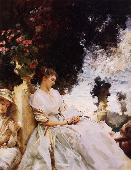 artist-sargent:In the Garden, Corfu, 1909, John Singer SargentMedium: oil,canvas