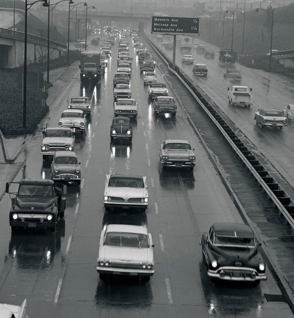 bigcheese327:  Hollywood Freeway, 1962. 