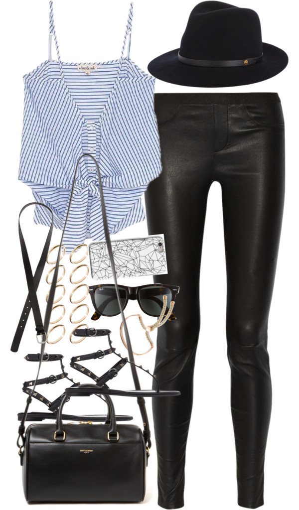 Outfit for a date by ferned featuring thong sandals
Olive Oak striped tank top, 78 AUD / Helmut Lang leather pants, 1 550 AUD / Valentino thong sandals, 1 305 AUD / Yves Saint Laurent leather duffle bag, 1 995 AUD / Monica Vinader gold bangle, 255...