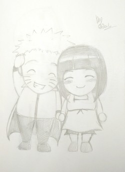 cloude-91:  Chibi Naruhinaaaa!! My first schetch of their chibi version (so damn cute!!! *_*)