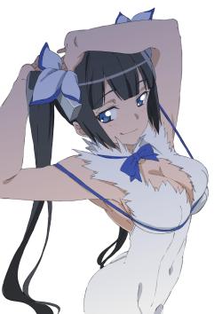 animeslovenija:  Looks like Saito finished and colored his Hestia sketch.