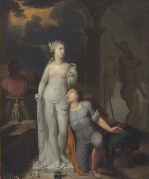 Pygmalion and Galatea. Matthäus Terwesten, called Arend (Dutch, 1670-1757). Oil on canvas.Terwesten 