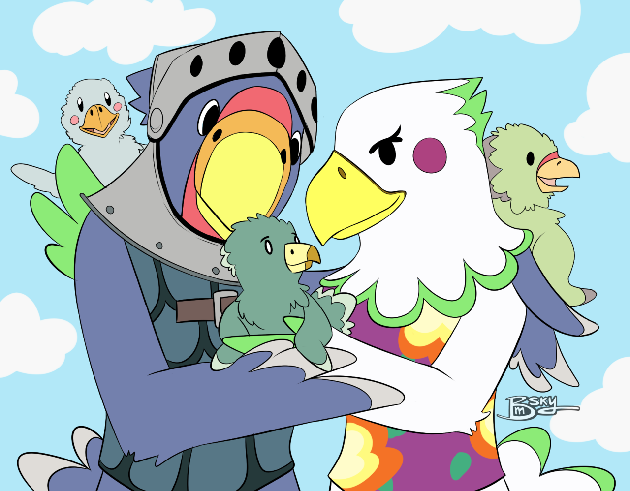 burgermeistersky-crossing:  Commission for  maddiebonanafana Eagle villagers Sterling