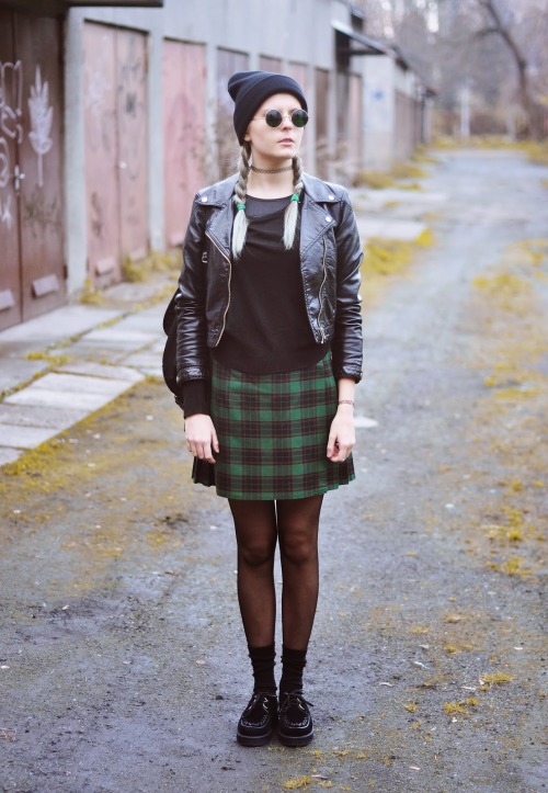 PREPPY + GRUNGE STYLE (by Jowita Baran) Fashionmylegs- Daily fashion from around the web Submit Look