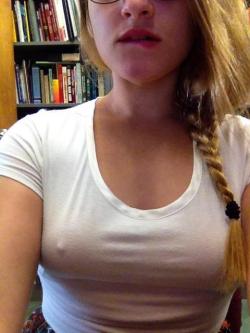 dopeafsf:  Maybe I shouldn’t have worn this white Tshirt to work….oops (F)  I like it!!!