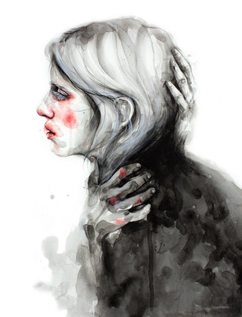 KlarEm aka Chiara Aime (Italian) - I Need Protection, 2014   Paintings: Watercolors, Colored Pencils