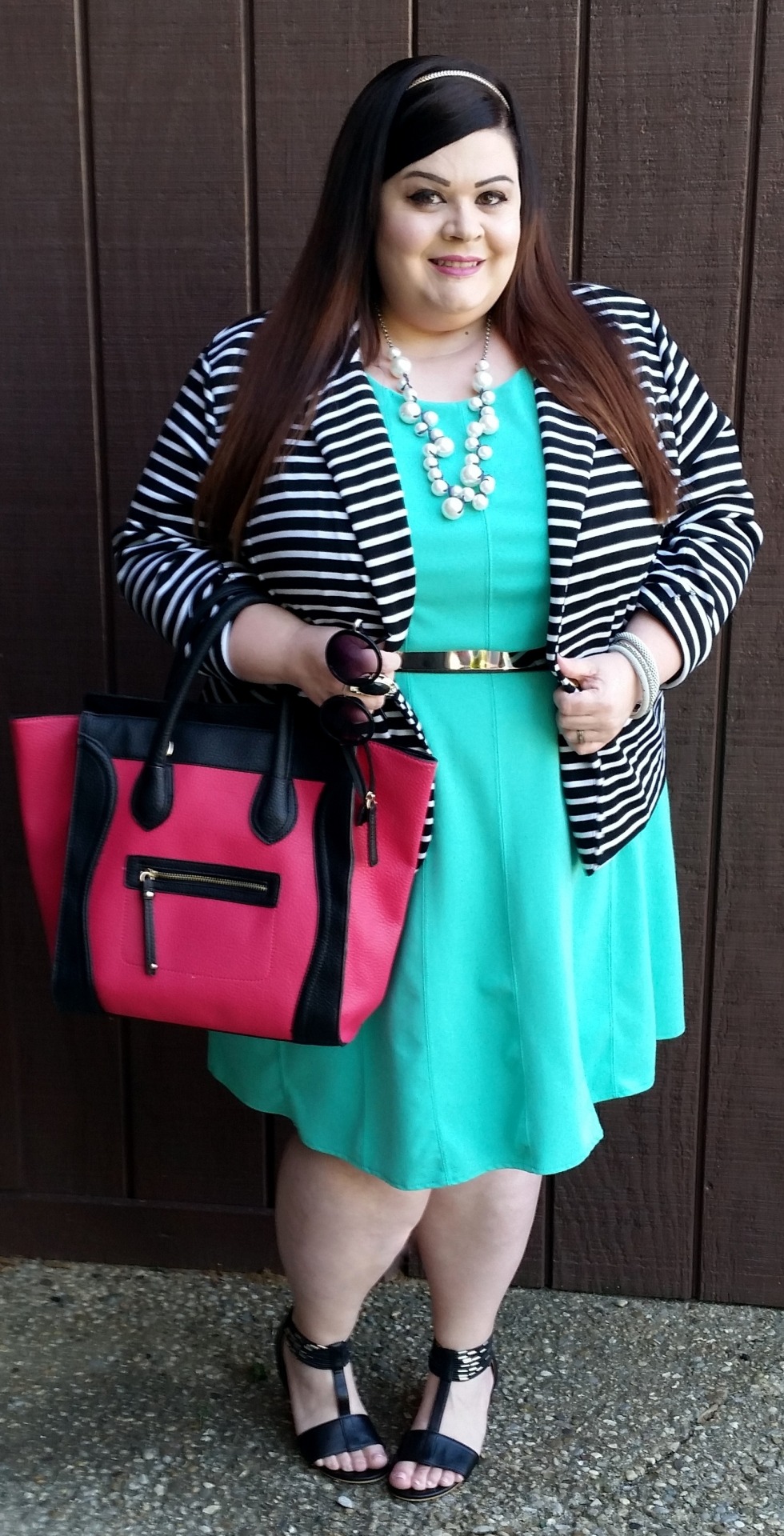 thestylesupreme:  OOTD: Dress: c/o Jessica London Jacket: c/o Jessica London Belt: